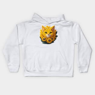 Sunflower Cat Kids Hoodie